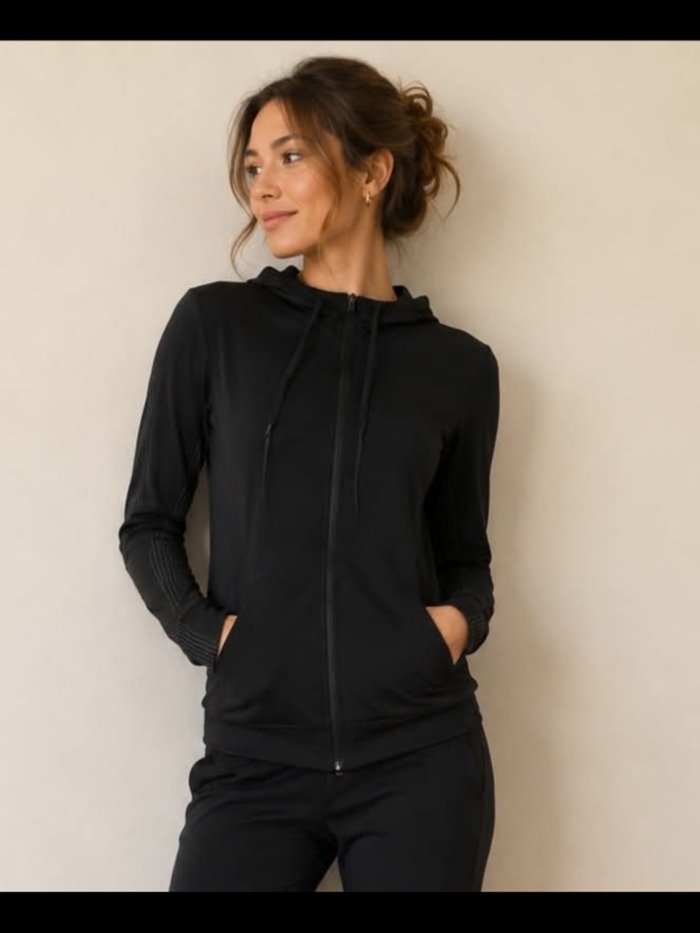 Nike Women's Black Full-Zip Hooded Sweatshirt